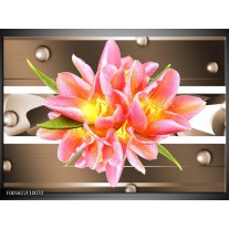 Foto canvas schilderij Modern | Bruin, Roze 