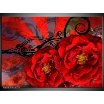 Foto canvas schilderij Modern | Rood, Zwart 