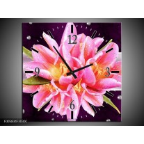 Wandklok op Canvas Modern | Kleur: Paars, Roze | F005834C