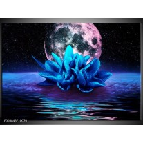 Foto canvas schilderij Modern | Blauw, Roze 