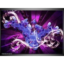 Foto canvas schilderij Orchidee | Blauw, Paars 