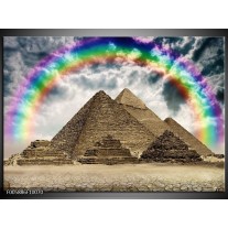 Foto canvas schilderij Piramide | Bruin, Creme 