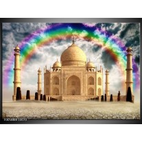 Foto canvas schilderij Taj Mahal | Creme 