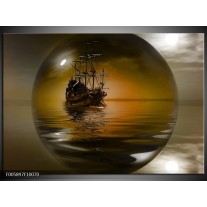 Foto canvas schilderij Boot | Bruin, Grijs 