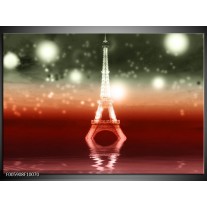 Glas schilderij Eiffeltoren | Rood, Grijs 