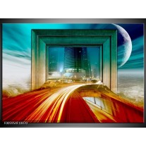 Foto canvas schilderij Gebouw | Rood, Blauw, Groen 