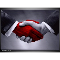 Foto canvas schilderij Handen | Rood, Grijs, Wit 