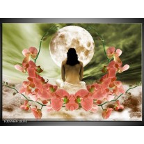 Foto canvas schilderij Orchidee | Roze, Groen, Wit 