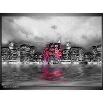 Foto canvas schilderij Stad | Roze, Grijs, Wit 