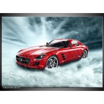 Glas schilderij Mercedes | Wit, Rood, Zwart 