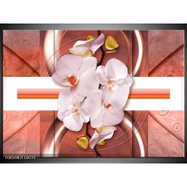 Foto canvas schilderij Orchidee | Wit, Rood 