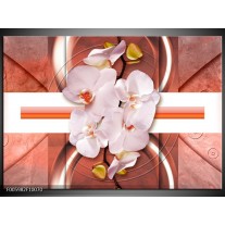 Glas schilderij Orchidee | Wit, Rood 