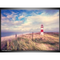 Foto canvas schilderij Strand | Blauw, Rood 