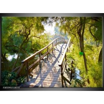 Foto canvas schilderij Brug | Groen 