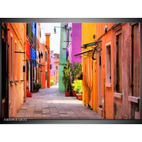 Foto canvas schilderij Venetie | Oranje, Paars, Blauw 
