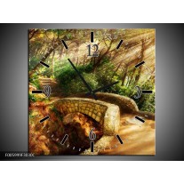Wandklok op Canvas Natuur | Kleur: Bruin, Groen | F005999C