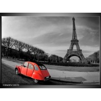 Glas schilderij Parijs | Grijs, Rood 