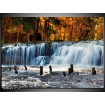 Foto canvas schilderij Waterval | Grijs, Bruin
