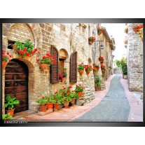 Foto canvas schilderij Vakantie | Creme, Rood, Bruin 