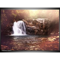 Foto canvas schilderij Waterval | Bruin, Wit 