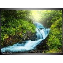 Foto canvas schilderij Waterval | Groen, Grijs 