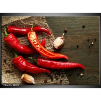 Foto canvas schilderij Paprika | Rood, Bruin 