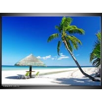 Foto canvas schilderij Zee | Blauw, Groen, Wit 