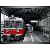 Foto canvas schilderij Trein | Rood, Grijs 