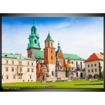 Foto canvas schilderij Gebouw | Groen, Bruin, Creme 