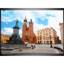 Foto canvas schilderij Kerk | Blauw, Bruin, Creme 