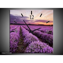 Wandklok op Canvas Lavendel | Kleur: Paars | F006079C