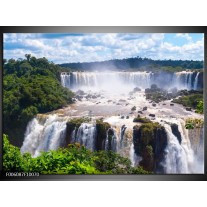 Foto canvas schilderij Waterval | Grijs, Groen 