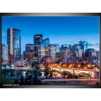 Foto canvas schilderij Wolkenkrabber | Blauw