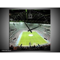 Wandklok op Canvas Stadion | Kleur: Groen | F006108C