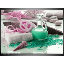 Glas schilderij Spa | Groen, Roze 