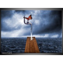 Foto canvas schilderij Modern | Grijs, Rood, Blauw 