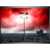 Foto canvas schilderij Zee | Rood, Grijs, Zwart 