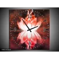 Wandklok op Canvas Abstract | Kleur: Rood, Wit | F006173C