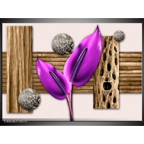 Foto canvas schilderij Modern | Paars, Roze, Bruin 