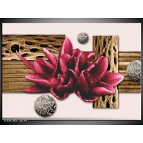 Foto canvas schilderij Modern | Bruin, Rood, Creme 