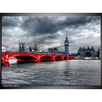 Foto canvas schilderij Brug | Rood, Grijs 