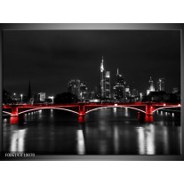 Foto canvas schilderij Brug | Rood, Grijs 