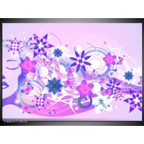 Foto canvas schilderij Abstract | Roze, Paars, Wit 