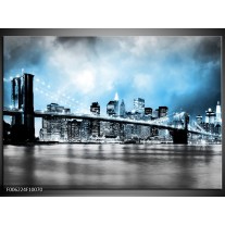 Foto canvas schilderij Brug | Blauw, Grijs 