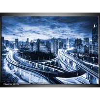 Foto canvas schilderij Brug | Blauw, Grijs 