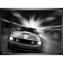 Foto canvas schilderij Mustang | Zwart, Grijs 