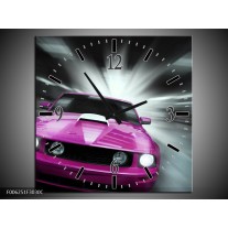 Wandklok op Canvas Mustang | Kleur: Paars, Roze, Grijs | F006251C