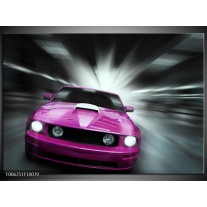Glas schilderij Mustang | Paars, Roze, Grijs 