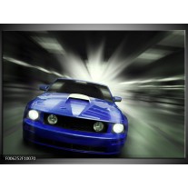 Foto canvas schilderij Mustang | Blauw, Grijs 