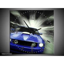 Wandklok op Canvas Mustang | Kleur: Blauw, Grijs | F006252C
